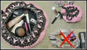 Crochet Flat Make-Up bag 