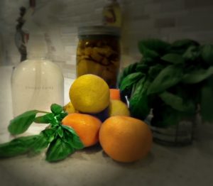 Citrus Peels, Vinegar and Essential Oil to create Vinegar Spray