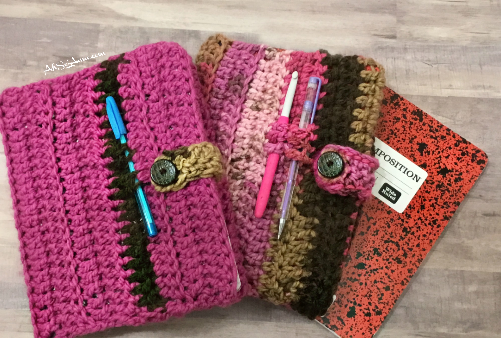 CROCHET BOOK COVER - COMPOSITION BOOK COVER - Ahsel Anne