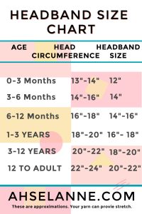 HeadBand Size Chart