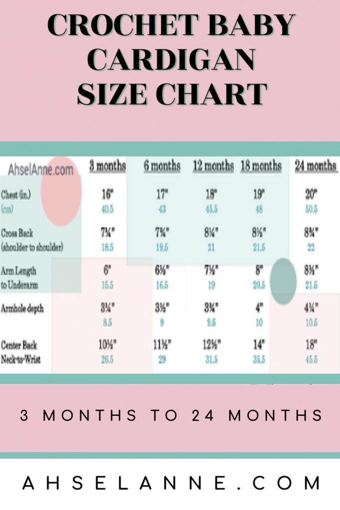 Cardigan Measurement Chart (Baby 3-24mo) - Baby Cardigan- Ahsel Anne