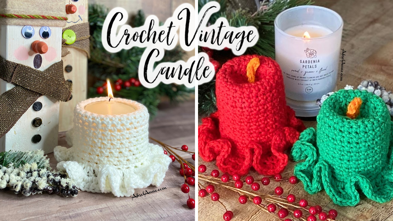 Crochet Vintage Candles Crochet Candle Ahsel Anne